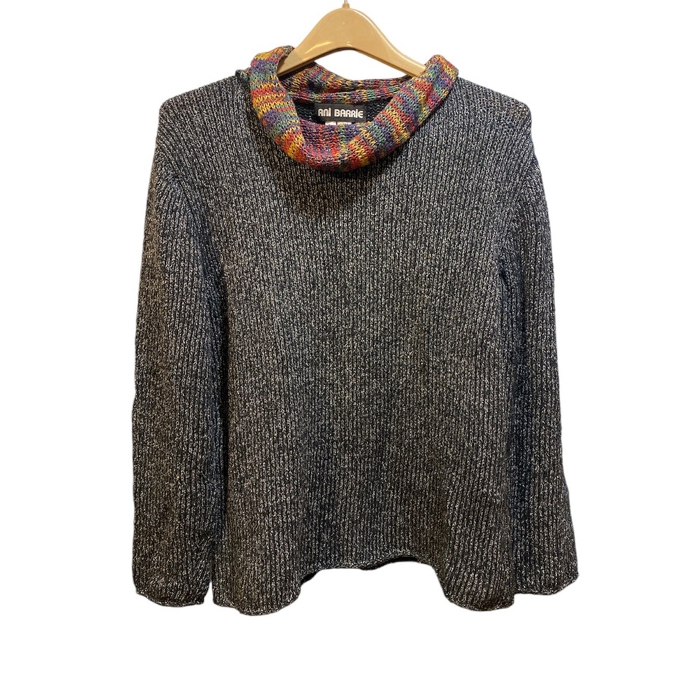 Ani Barrie women’s gray with multicolor turtleneck, wool size medium